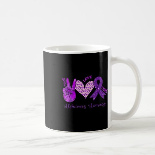 Love Cure Purple Ribbon Alzheimerheimers Awarenes Coffee Mug