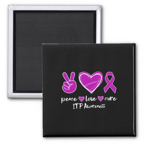 Love Cure Purple Ribbon Itp Awareness Month 1  Magnet