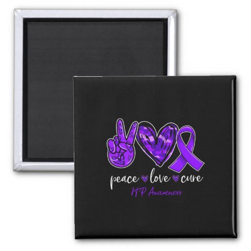 Love Cure Purple Ribbon Itp Awareness Month  Magnet