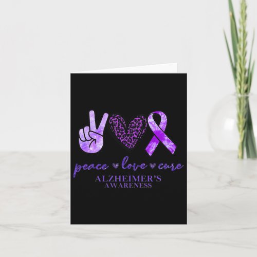 Love Cure Ribbon Leopard Alzheimerheimer Brain Awa Card