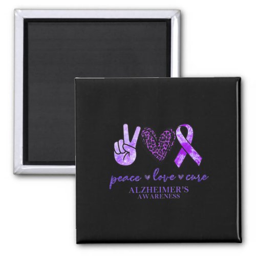 Love Cure Ribbon Leopard Alzheimerheimer Brain Awa Magnet