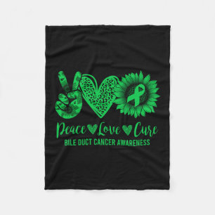 Love Cure Sunflower Bile Duct Cancer Awareness War Fleece Blanket