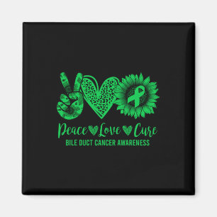 Love Cure Sunflower Bile Duct Cancer Awareness War Magnet