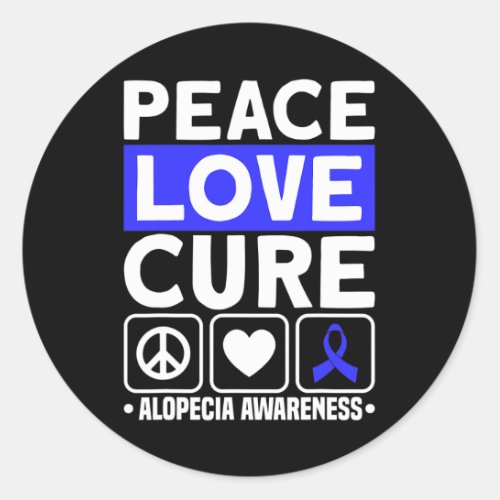 Love Cure Support Alopecia Awareness Ribbon 1  Classic Round Sticker