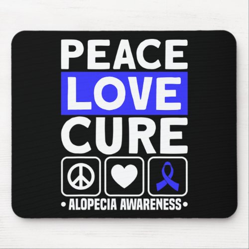 Love Cure Support Alopecia Awareness Ribbon 1  Mouse Pad