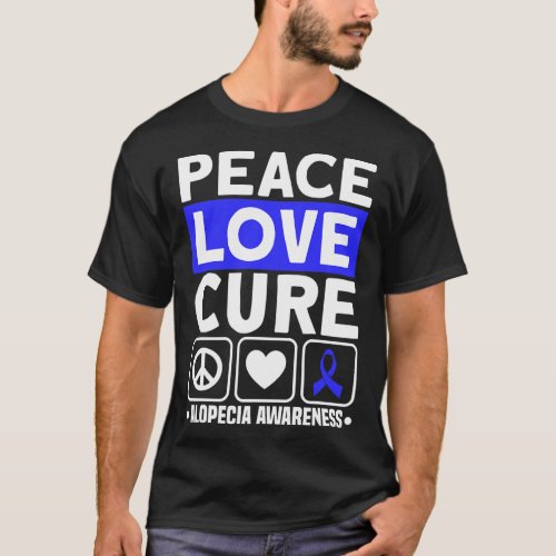 Love Cure Support Alopecia Awareness Ribbon 1  T_Shirt