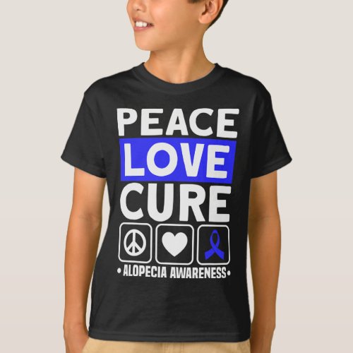 Love Cure Support Alopecia Awareness Ribbon 1  T_Shirt