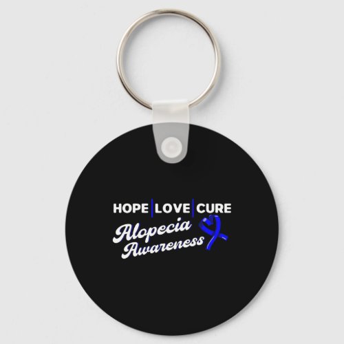 Love Cure Support Alopecia Awareness Ribbon  Keychain