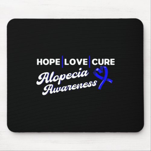 Love Cure Support Alopecia Awareness Ribbon  Mouse Pad