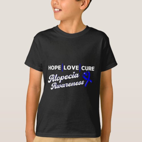 Love Cure Support Alopecia Awareness Ribbon  T_Shirt