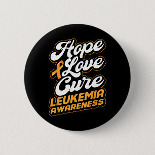 Love Cure Support Leukemia Awareness Ribbon Button