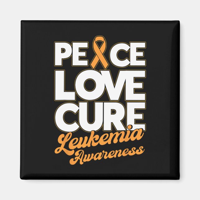 Love Cure Support Leukemia Awareness Ribbon  Magnet (Front)
