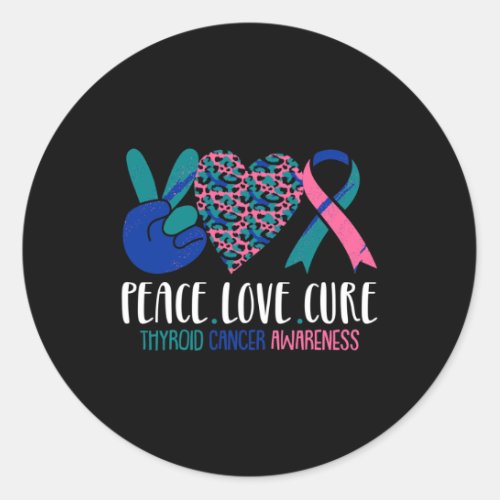 Love Cure Thyroid Cancer Awareness Survivor Warrio Classic Round Sticker