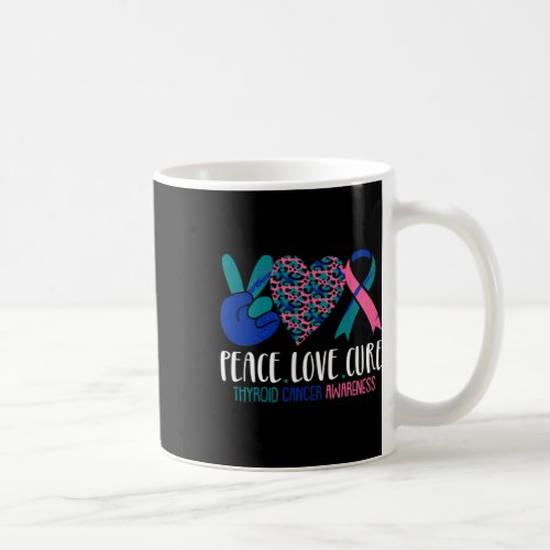 Love Cure Thyroid Cancer Awareness Survivor Warrio Coffee Mug