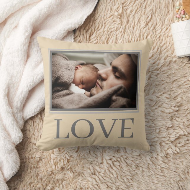 LOVE Custom Baby Photo Kids Nursery Throw Pillow (Blanket)