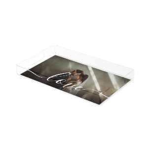'Love' Custom couple photo Acrylic Tray