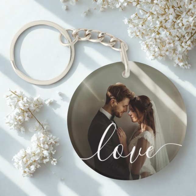 'Love' Custom couple photo Keychain (Creator Uploaded)