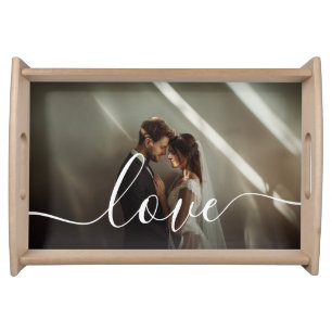 'Love' Custom couple photo Serving Tray