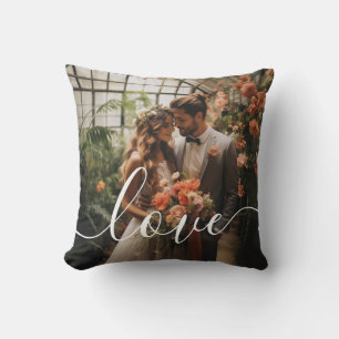 'Love' Custom couple photo Throw Pillow