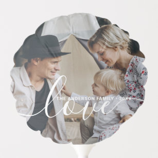 'Love' Custom family photo with custom name Balloon
