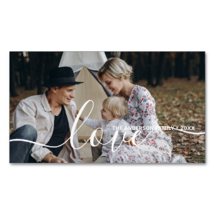 'Love' Custom family photo with custom name Business Card Magnet