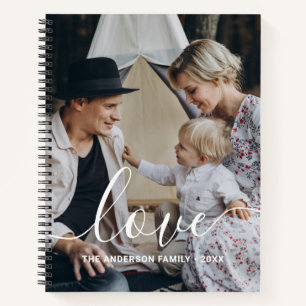 'Love' Custom family photo with custom name Notebook