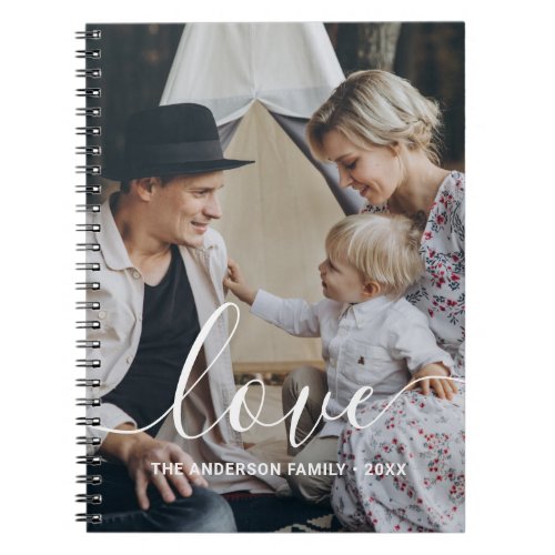Love Custom family photo with custom name Notebook