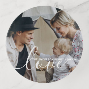 'Love' Custom family photo with custom name Trinket Tray
