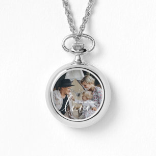 'Love' Custom family photo with custom name Watch