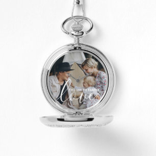 'Love' Custom family photo with custom name Watch