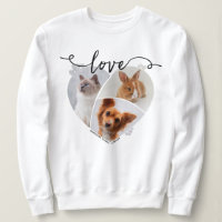 Love, Custom Heart-Shaped 3 Pet Photo Collage
