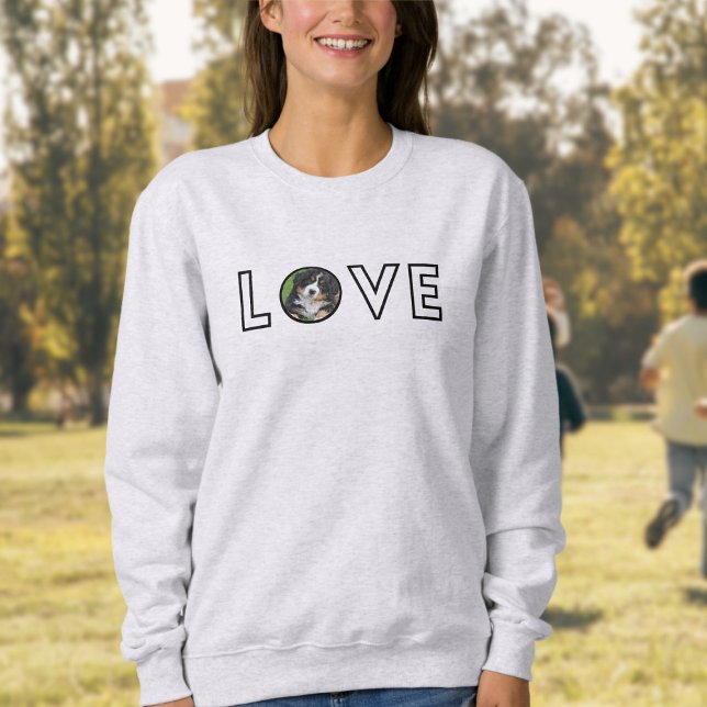 LOVE Custom photo Dog Mom  Sweatshirt (Creator Uploaded)