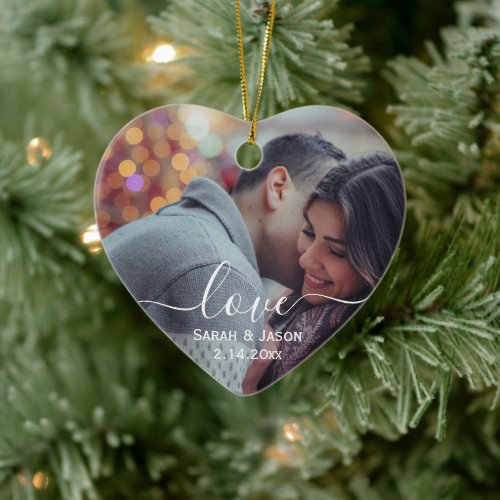LOVE | Custom Photo Wedding Ceramic Ornament