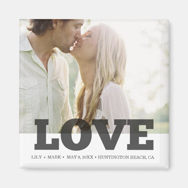Love Custom Photo Wedding Favor Magnet (Front)