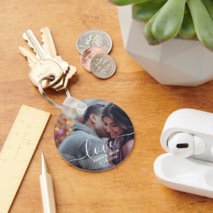 LOVE Custom Photo Wedding Gift Keychain