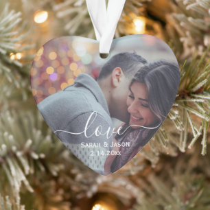 LOVE Custom Photo Wedding Ornament