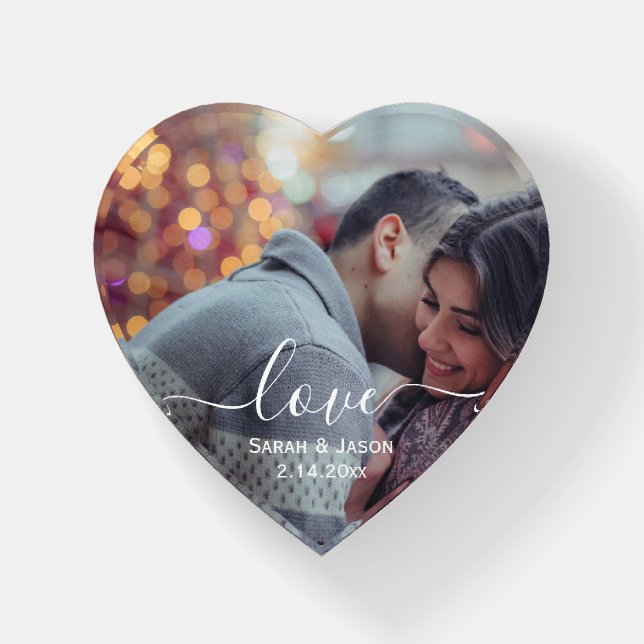 LOVE | Custom Photo Wedding Paperweight (Front)