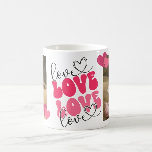LOVE Custom Photos Hearts Valentines Day Mug