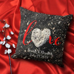 Love Custom Script Names Date Beach Coral Heart Throw Pillow<br><div class="desc">“Love”. I feel lucky to have spotted this heart-shaped coral rock, while walking this Big Island Hawaiian black sand beach in the late afternoon. Travel back to your honeymoon whenever you relax with this stunning, beautiful photography personalized names and date throw pillow. Makes a great gift for your special someone...</div>