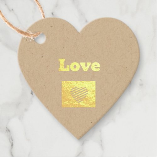 Love Custom Text Shape Heart Foil Favor Tag
