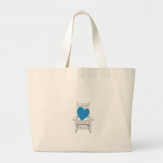 Love (Customizable) Heart Rocking Chair Large Tote Bag