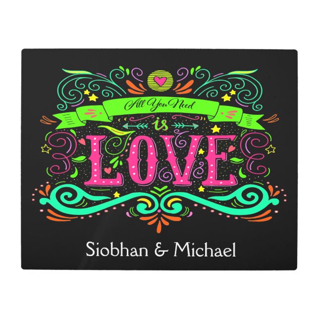 Love Customized Metal Wall Art (Front)