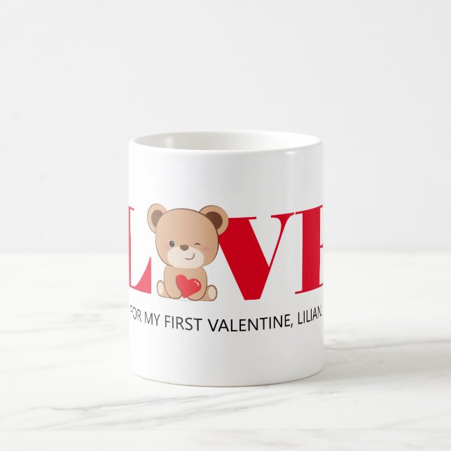 "LOVE" Cute Bear Valentine's Day Mugs (Center)