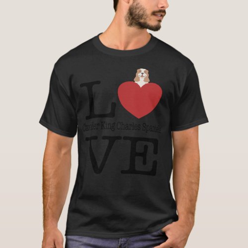 Love Cute Cavalier King Charles Spaniel T_Shirt