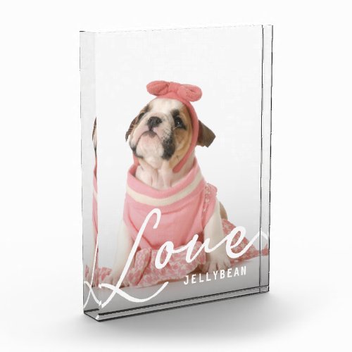 LOVE Cute Custom Dog Photo Block