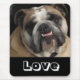 Love Cute English Bulldog Puppy Dog Mousepad