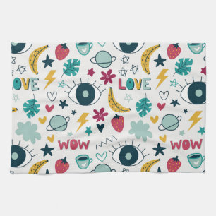 Love cute eye design kitchen towel