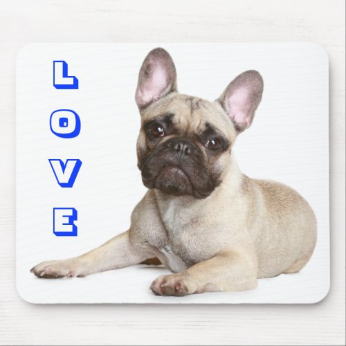 Love Cute French Bulldog Puppy Dog Mousepad