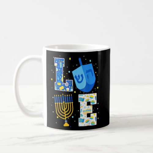 LOVE Cute Hanukkah 2022 Decorations Dreidel Menora Coffee Mug