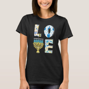 Love Cute Hanukkah Chanukah Menorah Pajama Matchin T-Shirt